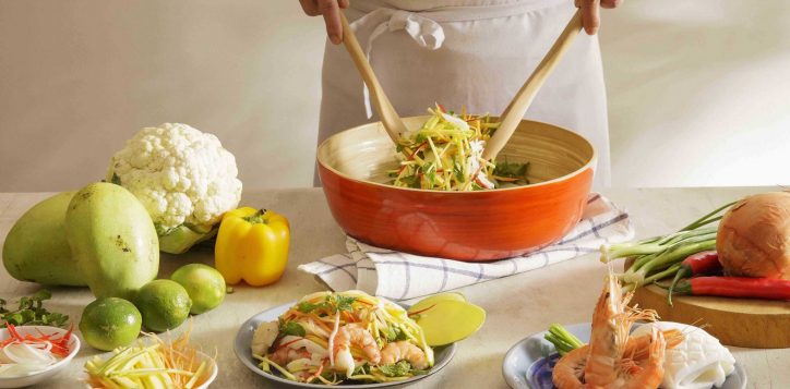 mango-salad-on-table-at-azure-beach-lounge-ala-carte-fine-dining-dinner-restaurant-at-pullman-danang-beach-resort-2