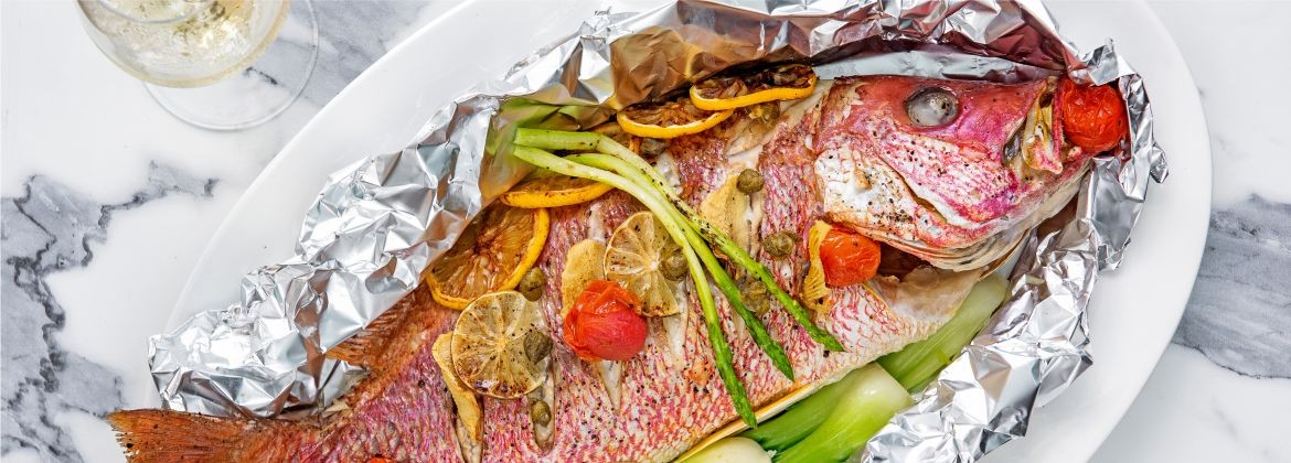 whole grilled red snapper